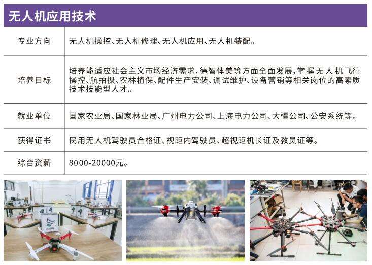 绵阳高级技工雷竞技官网竞猜
成都校区无人机技术专业 绵阳高级技工雷竞技官网竞猜
成都校区无人机技术专业