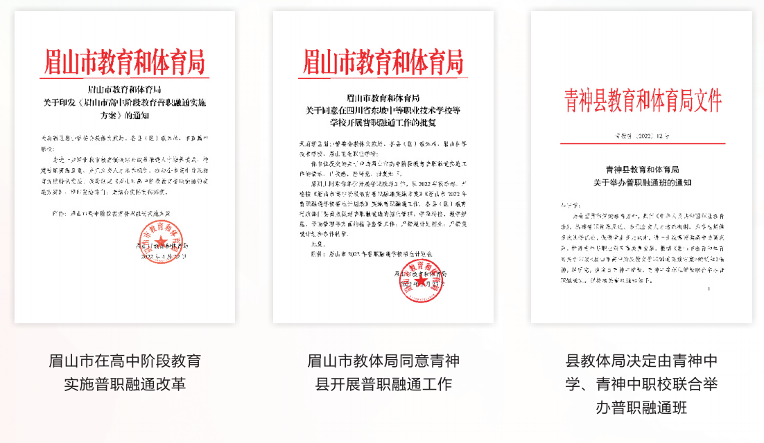 眉山市教体局同意青神县开展普职融通的文件 眉山市教体局同意青神县开展普职融通的文件